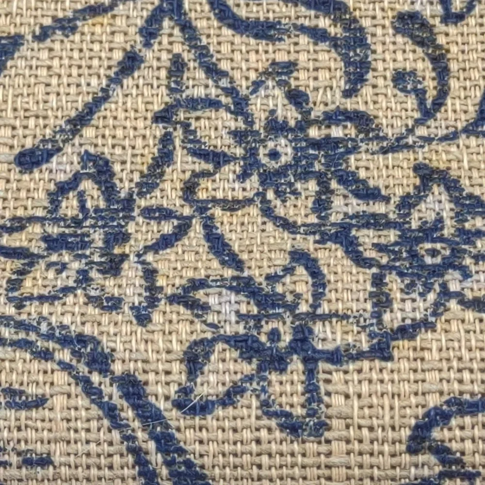 P Kaufman Upholstery Fabric Khaki Blue Floral Soil Stain Repellent 2.8yds x 56"W - Picture 5 of 9